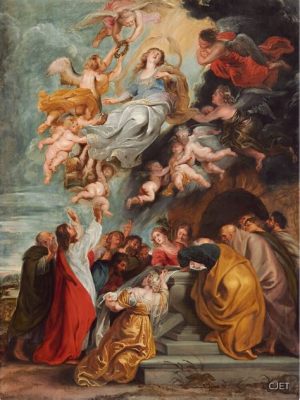 L'Assomption de la Vierge: Un Triomphe Céleste de Couleurs Vibrants et d'Expressions Divines !